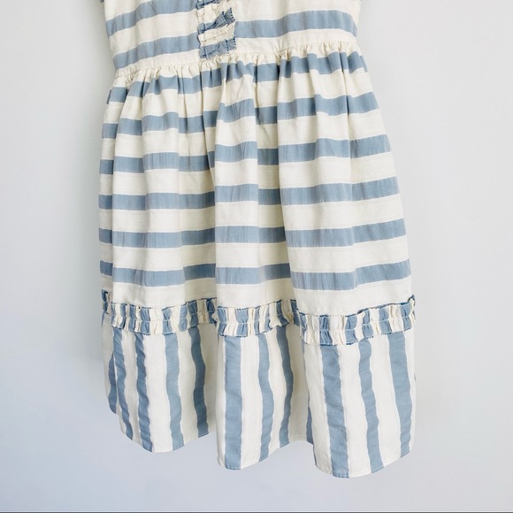 Mini Boden Textured Stripe Ruffle Dress - Picture 3 of 10